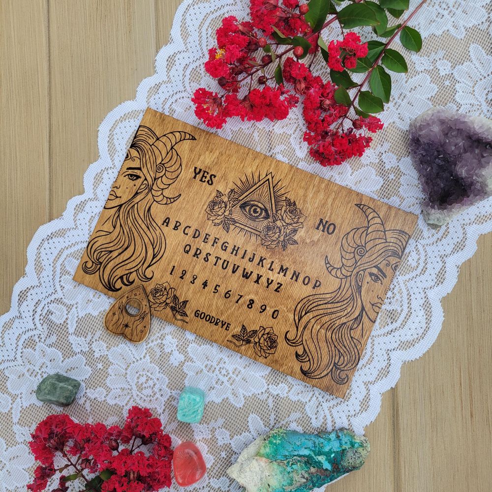 Mystic Ouija Board – Wooden Spirit Board with Planchette